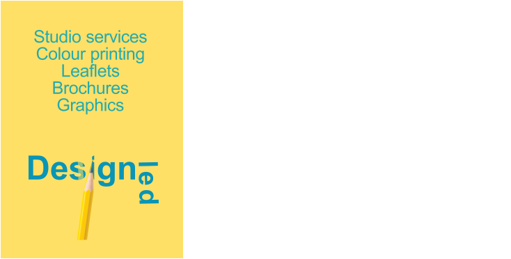 led Design Studio services Colour printing Leaflets Brochures Graphics